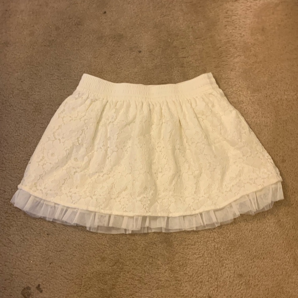 cherokee girls white lace skirt